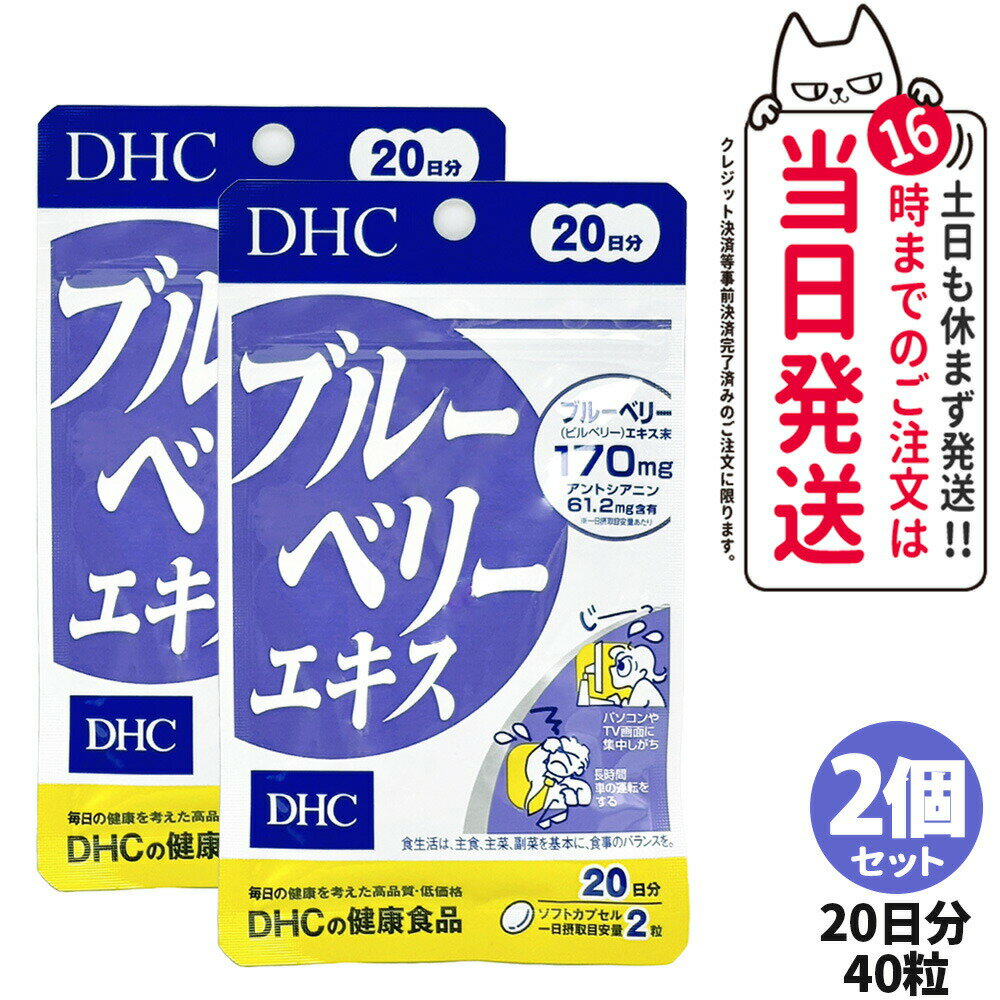 2個セット【賞味期限2027年】DHC ディーエイチシー ブルーベリーエキス 20日分 40粒 サプリメント 健康食品 栄養機能食品 健康サプリ 美容サプリ 健康応援 マルチサプリ 2個 送料無料