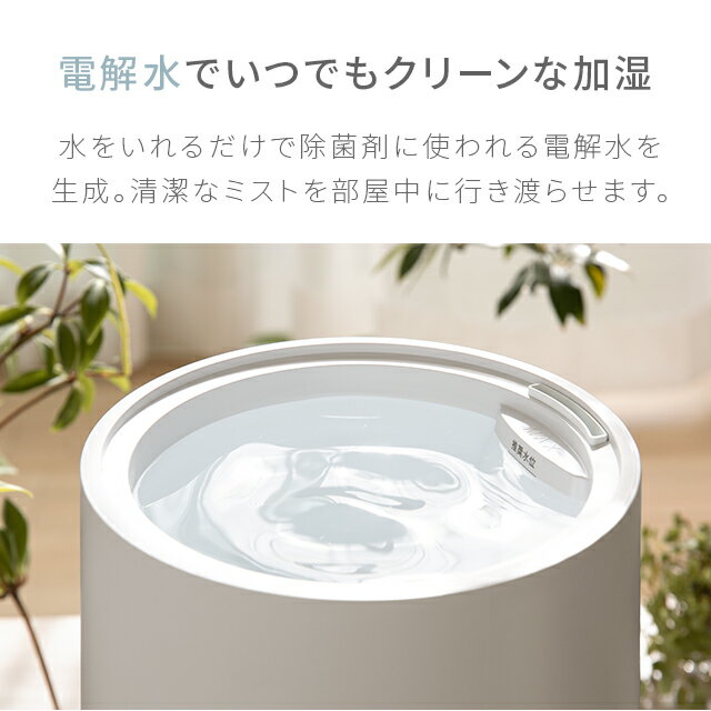 【1年保証】超音波加湿器電解水生成機能付き加湿器次亜塩素酸水対応ウイルス対策卓上オフィス卓上加湿器上から給水おしゃれ送料無料上部給水式加湿器上部給水型超音波式加湿器大容量小型コンパクト静音省エネ