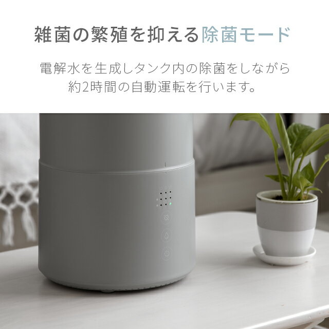 【1年保証】超音波加湿器電解水生成機能付き加湿器次亜塩素酸水対応ウイルス対策卓上オフィス卓上加湿器上から給水おしゃれ送料無料上部給水式加湿器上部給水型超音波式加湿器大容量小型コンパクト静音省エネ