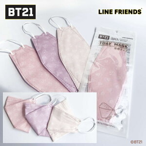 【在庫処分】BT21 立体マスク 3枚入り マスク BT21 3Dマスク 不織布マスク 1DAY MASK 空間 使い捨て 立体 4層構造 ウイルス対策 大臣マスク キャラクター