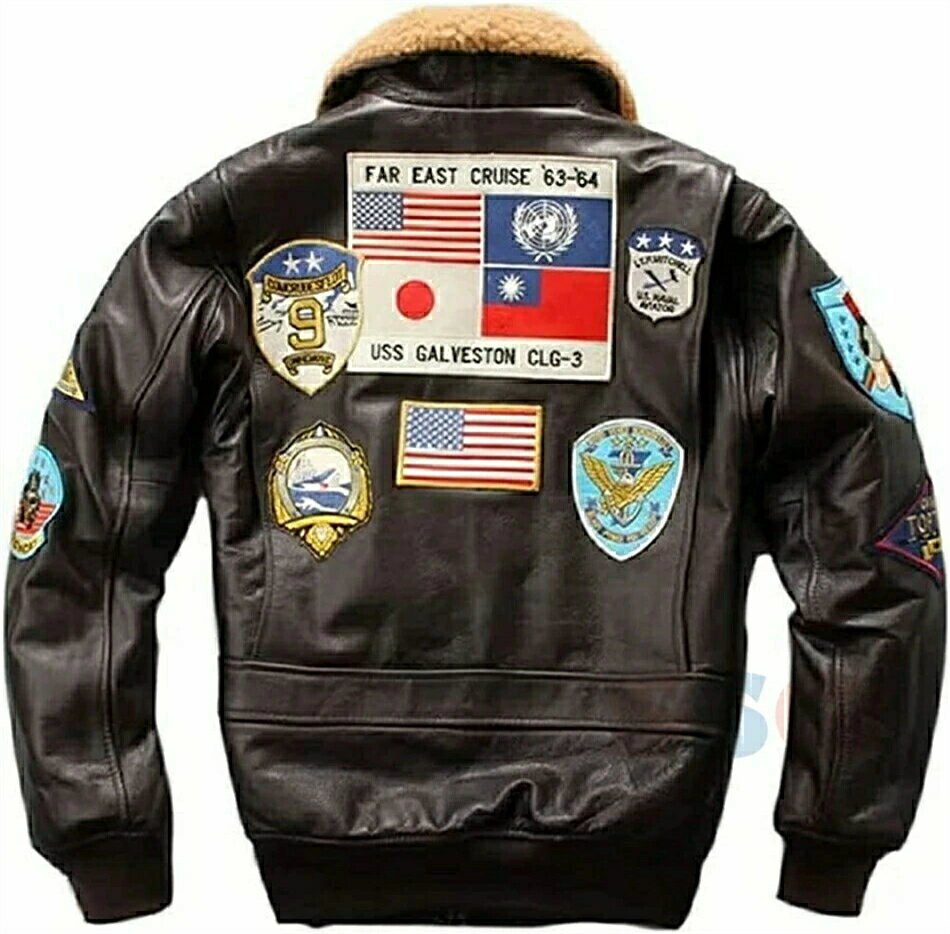 本革ジャケット 17 メンズ レザーフライトジャケット トップガン 本革ジャケット ワッペン付き 刺繍 レザージャケット ウール襟 中綿入り G-1フライトジャ...