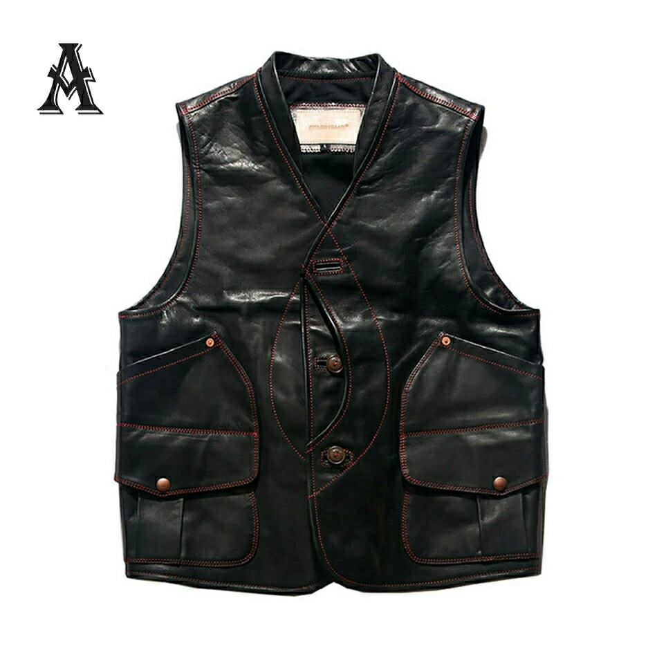牛革馬革かベストレザーベストメンズ...