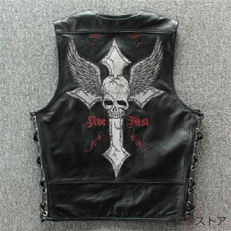 バイク用ベスト革ベスト本革ベストパ...