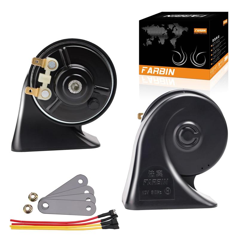 乐天商城 - 12V 自動車用双音防水電動カタツムリホーンセット