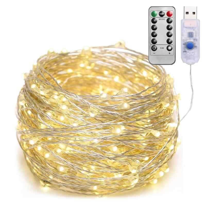 LEDストリングライト 柔らかい銅線ワイヤー・イルミネーションライト8種類の点灯モード 簡易DIY クリスマス/結婚式/パーティ/学園祭デコレーション クリスマス電飾/室内飾り幻想的な雰囲気屈曲性＆柔軟性が優れますので、様々な形状を作り出来ます。自由に創造力を発揮できます。使い方は簡単曲がりしてハート型や星型など型も作れます。庭園の植物、ビジネスのサイン、工芸品、家具などの装飾に最適です。クリスマス、パーティー、結婚式、告白の場合にいい雰囲気や幻想的な雰囲気を作り出せます。便利で安全なUSBデザイン 屋外、キャンプ、パーティー、結婚式、寝室、庭園など、どこでも好きな場所でモバイル電源バンクでかなりの光を使用するのは簡単で便利です。主電源の近くにいる必要は。8 種類の切替モード点灯モードも調節できます。切替ボタンを押すたびに点灯パターンが切り替わり、全部で8パターンの光り方を楽しむことができます。常点灯、点滅、変速しながら点滅、ブラッシュ点滅、ゆっくり調光点滅などパターンがあります、楽しく選んべます。安全＆屋内/屋外兼用の認定で安全が確保出来ます。発熱量が圧倒的に少ないので、巻きつける植物を痛めません。植物を傷めない、環境にやさしい。 銅線とLEDライトは防水仕様IP65です。屋内/屋外兼用出来ます。仕様材料：PP＆TPR＆CR-V鋼；サイズ：5M/10M/20M；電圧；5V；LED数：50球100球/200球。ご注意：USB電源アダプタは防雨ではないため、屋外で使う場合、ビニール袋などで被ってお使いください。
