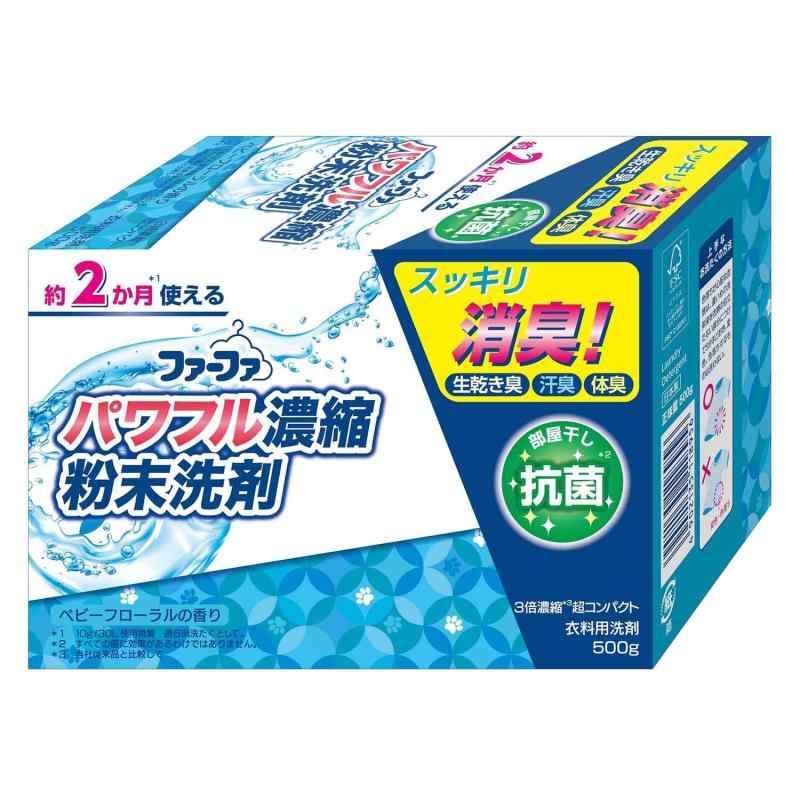ファーファ 3倍濃縮超コンパクト粉末洗剤 500g使用量10Gで、沢山洗える超コンパクト粉末洗剤。商品サイズ (高さ×奥行×幅): 68mm×150mm×100mmブラント名: ファーファ名: NSファーファ・ジャパン原産国名: 日本
