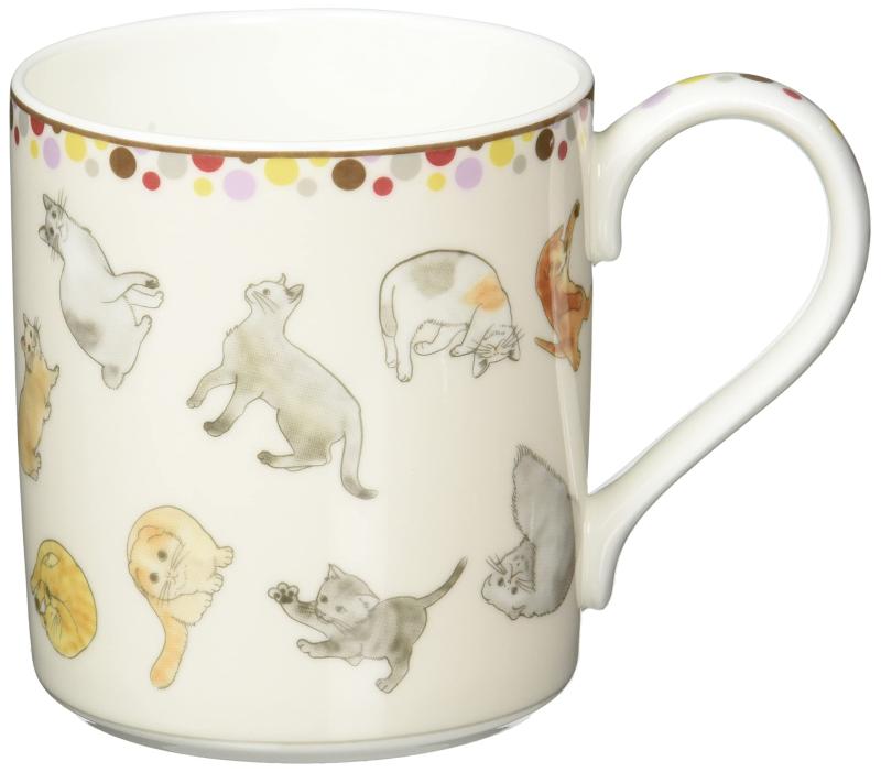 Noritake ノリタケ マグカップ 約400cc コレクターズマグ 電子レンジ対応 食洗器対応 1個 猫（ピンク） ボーンチャイナ T97265-143L
