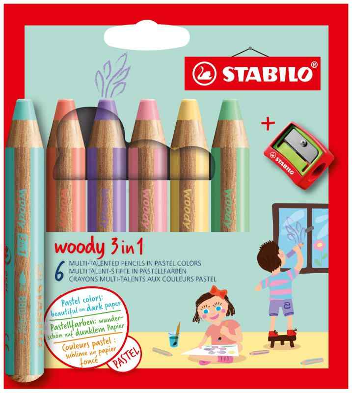 スタビロ 色鉛筆 ウッディー3in1 VV