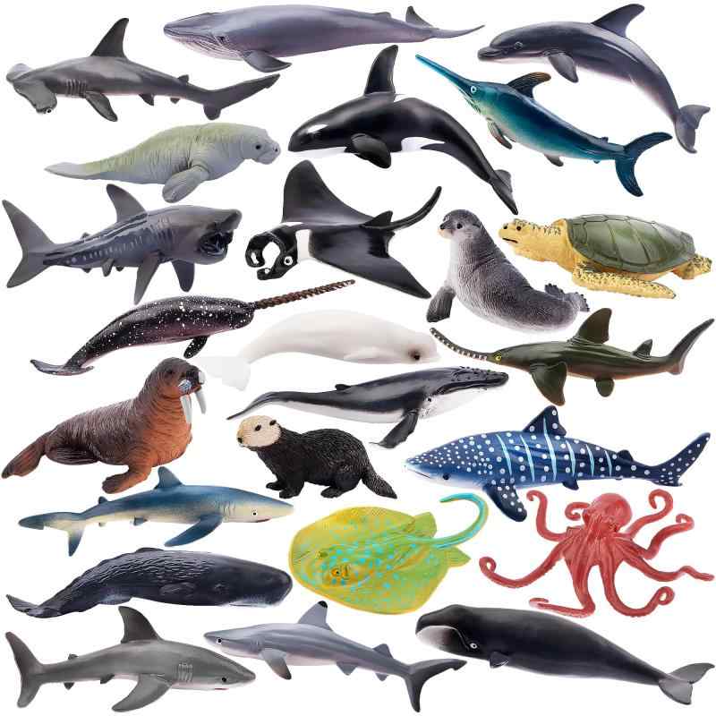 樂天商城 - TOYMANY 24PCS海洋生物フィギュア 海の生き物フィギュアセット ミニ動物フィギュア ミニ海洋動物モデル リアルな動物模型 海洋おもちゃ 人気動物 玩具 誕生日プレゼント クリスマス 新年 飾り