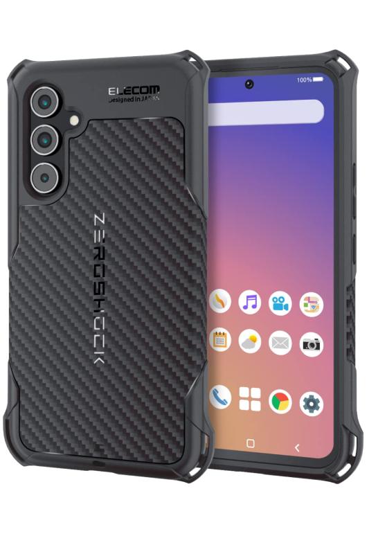 エレコム Galaxy A54 5G SC-53D SCG21 ケース 耐衝撃 衝撃吸収 ZEROCK 四つ角ダンパー ハニカム構造 グリップテクスチャー ワイヤレス充電対応 ストラップホール付き ブラック