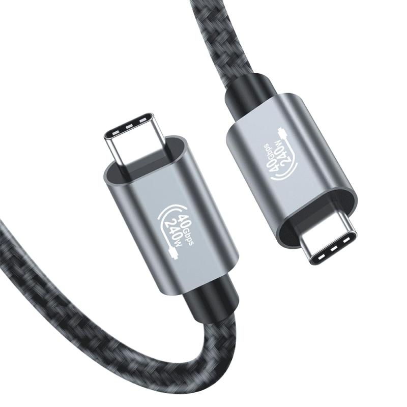 USB4ケーブル Thunderbolt4ケーブル 対応240W 48V/5A 超急速充電 40Gbpsデータ転送 8K@60z映像出力 USB-IF認証PD3.1/QC4.0対応 USB 3.2/3.1 /2.0など下位互換 MacBook Pro、i