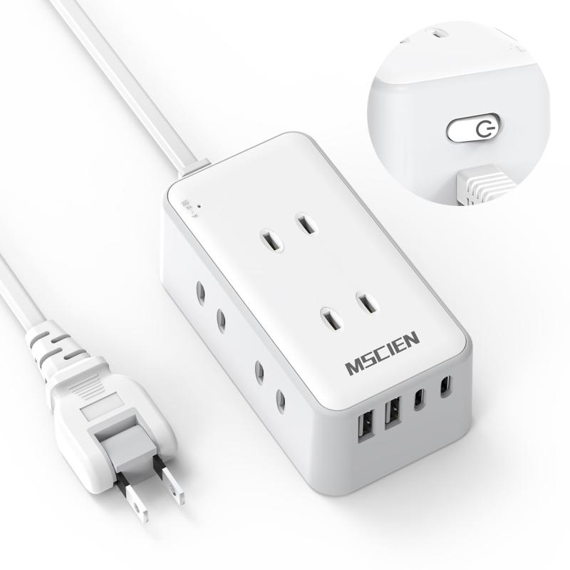 乐天商城 - スイッチ付き 電源タップ usb付き 6個AC差込口 2個usb-c 2個usb-a YP31