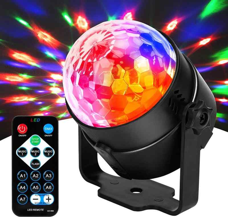 ミラーボール ディスコライト ステージライト LED ポータブル 7色 リモコン付き パーティー KTV カラオケ クラブ バー Black7色モードミラーボールミラーボールはカラフルなLED回転式クリスタルマジックボール、内蔵回転モーター操作で、7色（赤、緑、青、赤青、青緑、赤緑、赤緑青）の光を組み合わせて天井、壁、床に照射し、夢のような視覚空間を作り出します。リモコン付で操作が便利ミラーボールは遠隔操作で、オン/オフ、カラーモード、簡単にコントロール操作できます。USB給電式になっておりますので、電源のコンセントでもパソコンでも給電が可能です。使用後は取り外しや収納も簡単便利です。多い場所に適用広い用途：ルーム、ホームシアター、ゲームルームなどに適用し、リラックス、ナイトライト、雰囲気ライト、お祝い、ディナー、誕生日、デート、パーティーに最適です。簡単な操作：小型で便利に設置できるステージライト。電源コードを接続するとすぐに自動的に点灯します。リモコンが付属しており、オン/オフや、色とモードの切り替えなど、簡単に制御できます。安心の質量ご購入から1年以内の自然故障に限り、新しい商品に交換できます。また、当店の商品は出荷前に全ての商品の検品を行っておりますが、ご安心で購入ください。万一ご個別商品は物流などの原因で不良になる場合には、ご連絡していただきますようお願い申し上げます。
