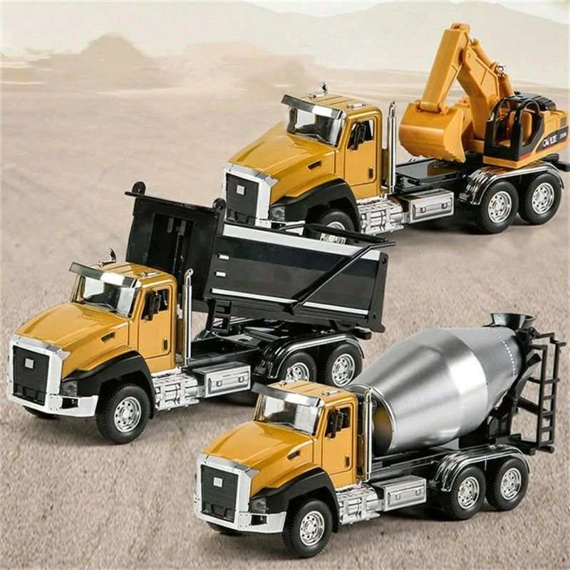 アリエル ストアの働く車 工事カー セット おもちゃ トイカー はたらくカー 3台セット くるま ミキサーカー ショベルカー ダンプトラック 作業車両 丈夫｜アングル2