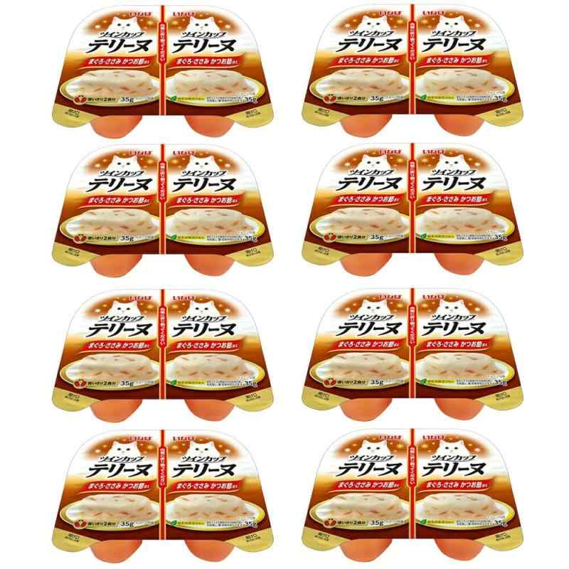樂天商城 - いなば ツインカップ テリーヌ まぐろ・ささみ かつお節添え （35g×2個パック）×8コ