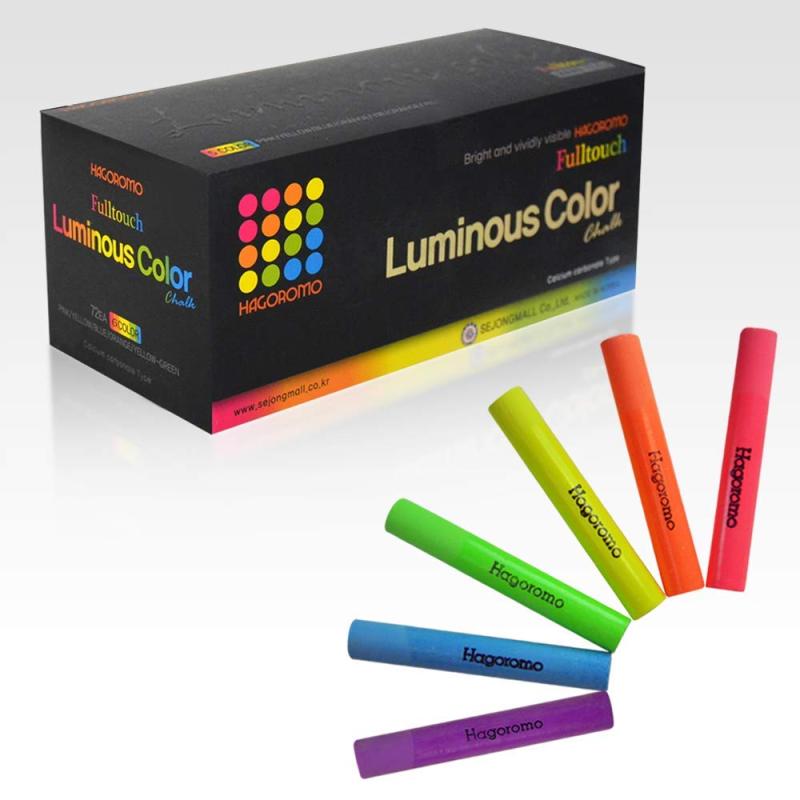AGMO フルタッチ蛍光チョーク6色セット(ピンク、黄、青、黄緑、オレンジ、紫)72本入 (agoromo Fulltouch Luminous 6-color Mix Chalk 72pcs)