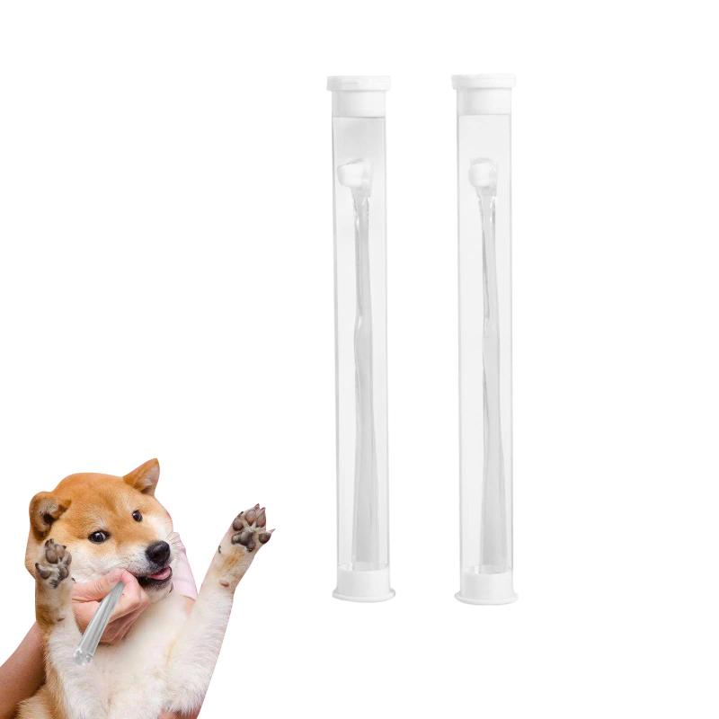 犬 歯ブラシ 犬用専用歯ブラシ (2本入り) 犬 天使の羽ブラシ 超極細毛歯 柔らかい 軽量 歯や歯茎を傷つけることなく 口臭 犬口ケア 猫 犬兼用 ペット用 トランスペアレント