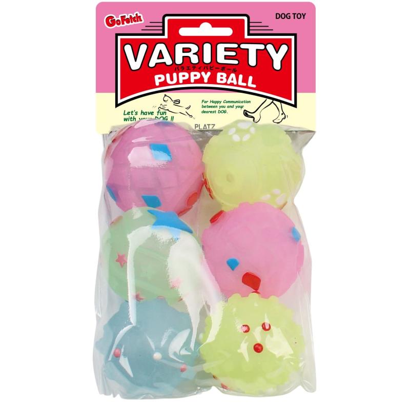 PLA PET SUPPLIES &amp; F 犬用おもちゃ バラエティ パピーボール パステル 6個
