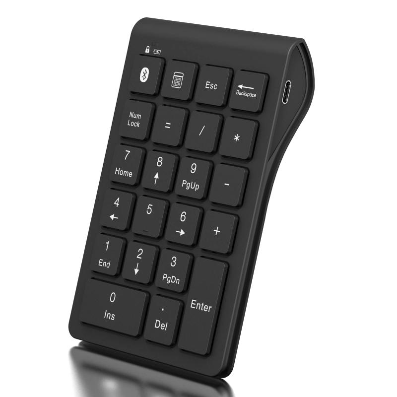 Bluetooth テンキー type-c 超薄型 ワイヤレス テンキー無線 数字 キーボード 22キー充電式 小型 持ち運び便利 コンパクト 多機能ナンバーパッド PC/Laptop/ノートブックなどに対応Bluetoothテンキー： 先進的なBluetooth 5.0 機能を搭載し、接続するとすぐ使え、10メートル以内の伝送範囲で、データ転送速度と安定性も大幅アップし、遅延または中断することはほとんど。レシーバー不要、PINコードも不要、Bluetooth ボタンを 2 ～ 3 秒間押し続けると、青色LEDが点滅します、 テンキーがペアリングステートに入ることを示します。Bluetoothのワイヤレスレシーバーがついていません、ご了承ください。USB C 充電式&amp;省エネ: 付属のUSB Cケーブルを使って充電ができます。フル充電で約100時間の長時間使用となっております。 省エネスリープモードが搭載され、使わないとき、10分間に操作しないと自動的にスリーピングモードに入るので、バッテリーの寿命がより長くなります。使うとき 、 任意のキーを押して、テンキーは作動モードに戻ります。電源供給が不足する場合、赤いインジケーターが点滅して、USB C 充電ケーブルを使用して充電してください。人間工学に基づいた傾斜及びスリップ防止パッド：人間工学に基づいた、一定の角度の立体設計と四つの滑り止めパッドしっかりデスクに密着、長時間入力の負担を軽減します。便利テンキー：このbluetooth テンキー は一般のテンキーに比べて、NumLockキー、ESCキーが付け加えられるうえに、コンピュータの電卓機能を直接起動するショットカットキーも付いています。ナンバーボードを備えていない小型ラップをお持ちの方にオススメの商品です。幅広い互換性: Windows 11/10 / 7 / Vista / XP /2000 / ME / 98SE、Linux 2.4以降に対応できます。（M acシステムに完璧に対応できない場合があります。例えば、数字キーが正常ですが、ファンクションキーは使えない。）本製品は12ヶ月のがあり、万が一、何か質問がありましたら、遠慮無くご連絡ください。[アカウントサービス]‐[注文履歴]‐[出品者に連絡する]