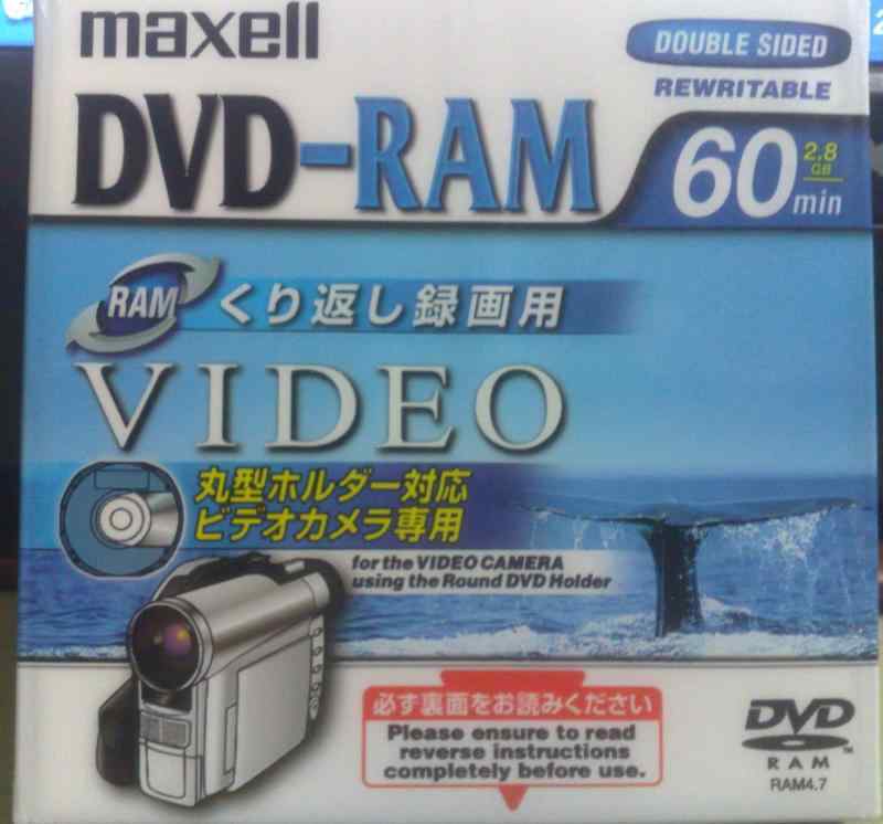 xell ビデオカメラ用8cmDVD-RAM 60.1P ホルダータイプ 両面2.8GB/60分
