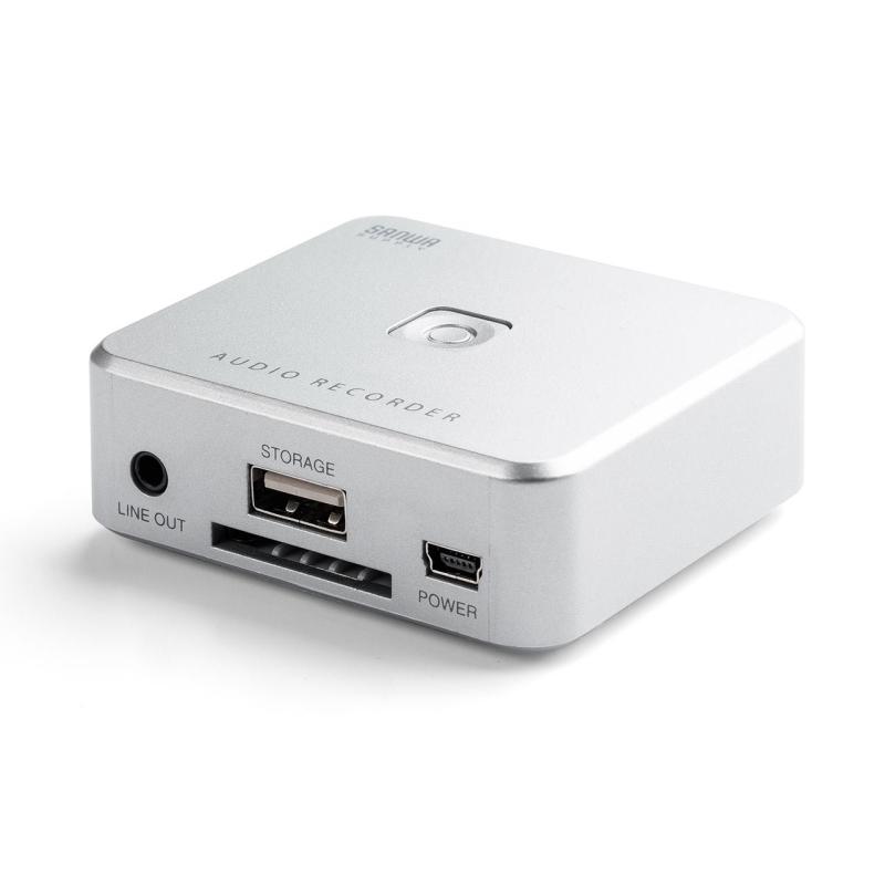 ダイレクト オーディオキャプチャー パソコン不要 アナログ音声デジタル化 SD/USBメモリ 保存 カセット/MD/レコード MP3変換 RCA/ステレオミニ外部入力 400-MEDI025