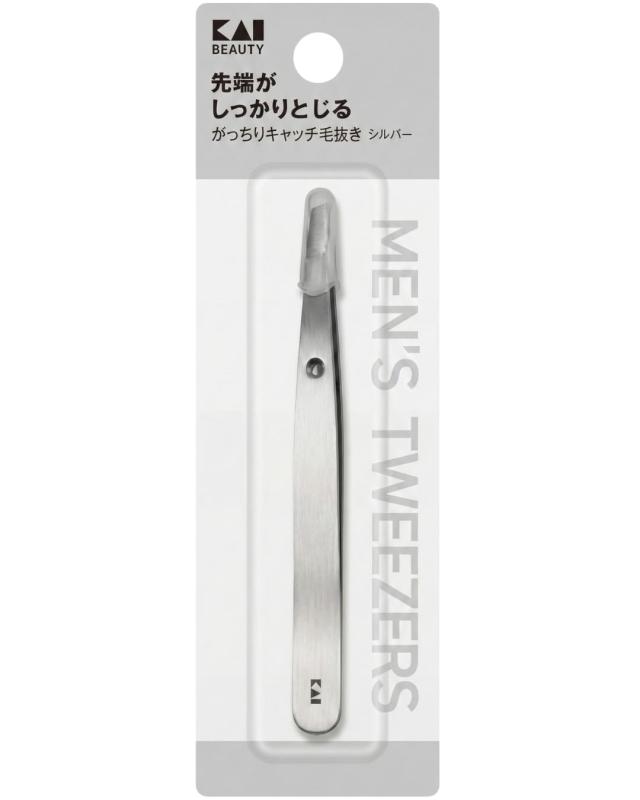 樂天商城 - 貝印 KAI がっちりキャッチ 毛抜き 先斜 ピンセット用 キャップ付き マユ KQ1831