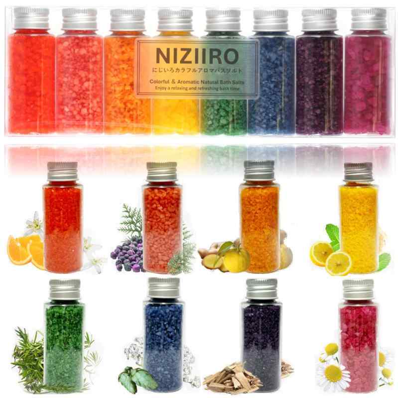 NIZIIRO バスソルト ギフト 入浴剤 プレゼント そのまま渡せるにじいろカラフルアロマバスソルト