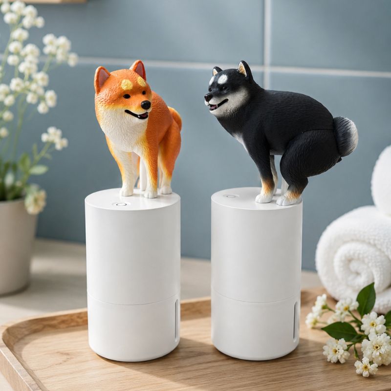 柴犬 自動ソープディスペンサー 液体ソープポンプ タッチレス 省スペース ハンドウォッシュマシン 子供用 センサー式 非接触 衛生的 抗菌 電池式 便利 清潔 手洗い キッチン