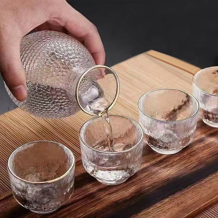 酒燗器 ガラス 半透明 半透明 ぐい呑み セット おしゃれ 冷酒器 冷酒 酒器セット ...