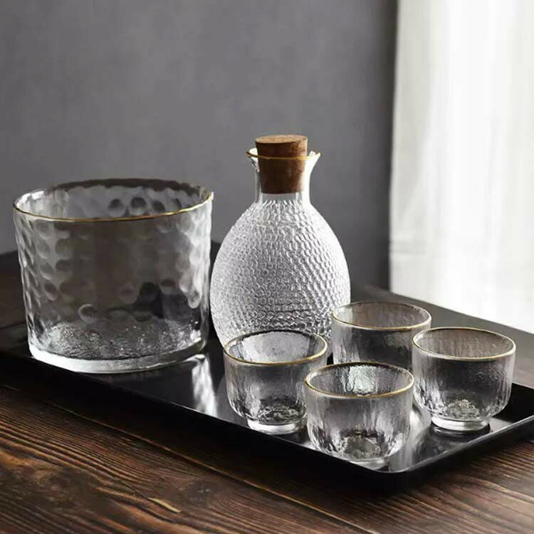 酒燗器 ガラス 半透明 半透明 ぐい呑み セット おしゃれ 冷酒器 冷酒 酒器セット ...