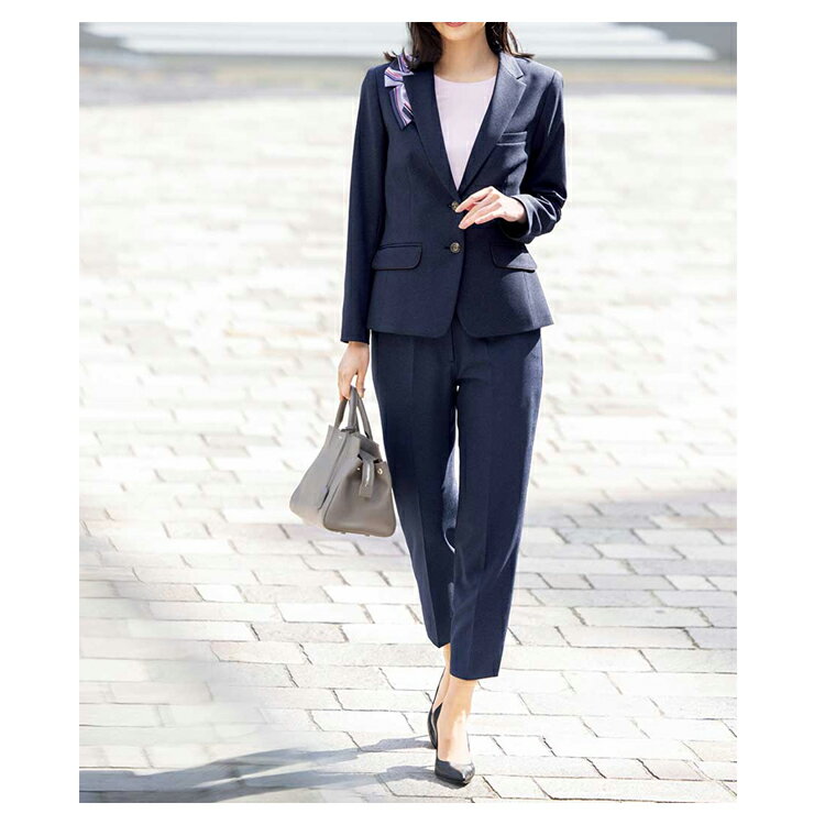 レディース テーパードパンツ オールシーズン 定番 ストレッチ 抗菌防臭 ネイビー グレー オフィス 事務服 制服 通勤 ホームクリーニング ボンオフィス AP6249 高品質 定番 ノーマル レディス 送料無料 サイズ豊富 BONOFFICE ウエストゴム セットアップ可能