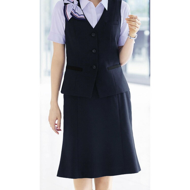 レディース 事務服 マーメイド スカート ひざ丈 54センチ 春夏 定番 ネイビー 紺 オフィス 制服 通勤 ボンオフィス BCS2706