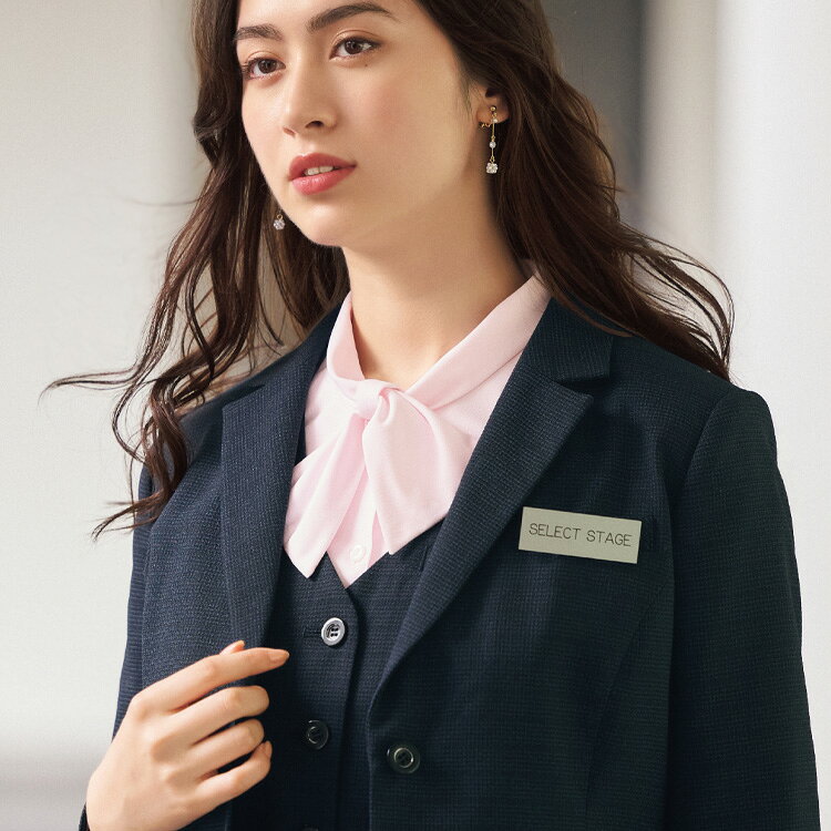 MIKATA レディース ジャケット テーラード ストレッチ チェック オールシーズン オフィス 無地 接客 制服 事務服 ネイビー ミカタ SA600J 神馬本店 クラシカル 3