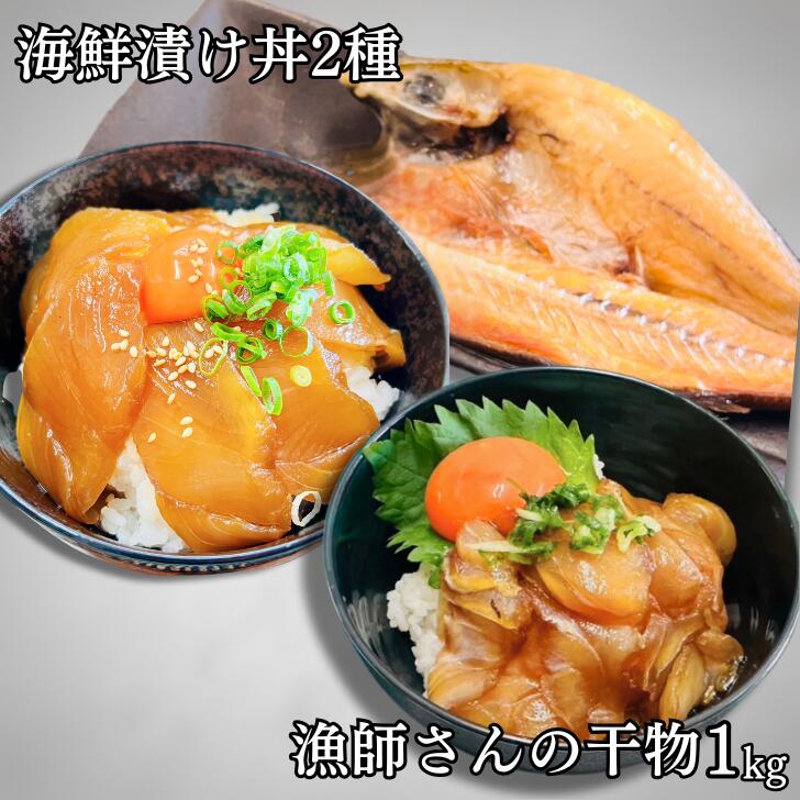 海鮮漬け丼2種+漁師さんの干物1k...