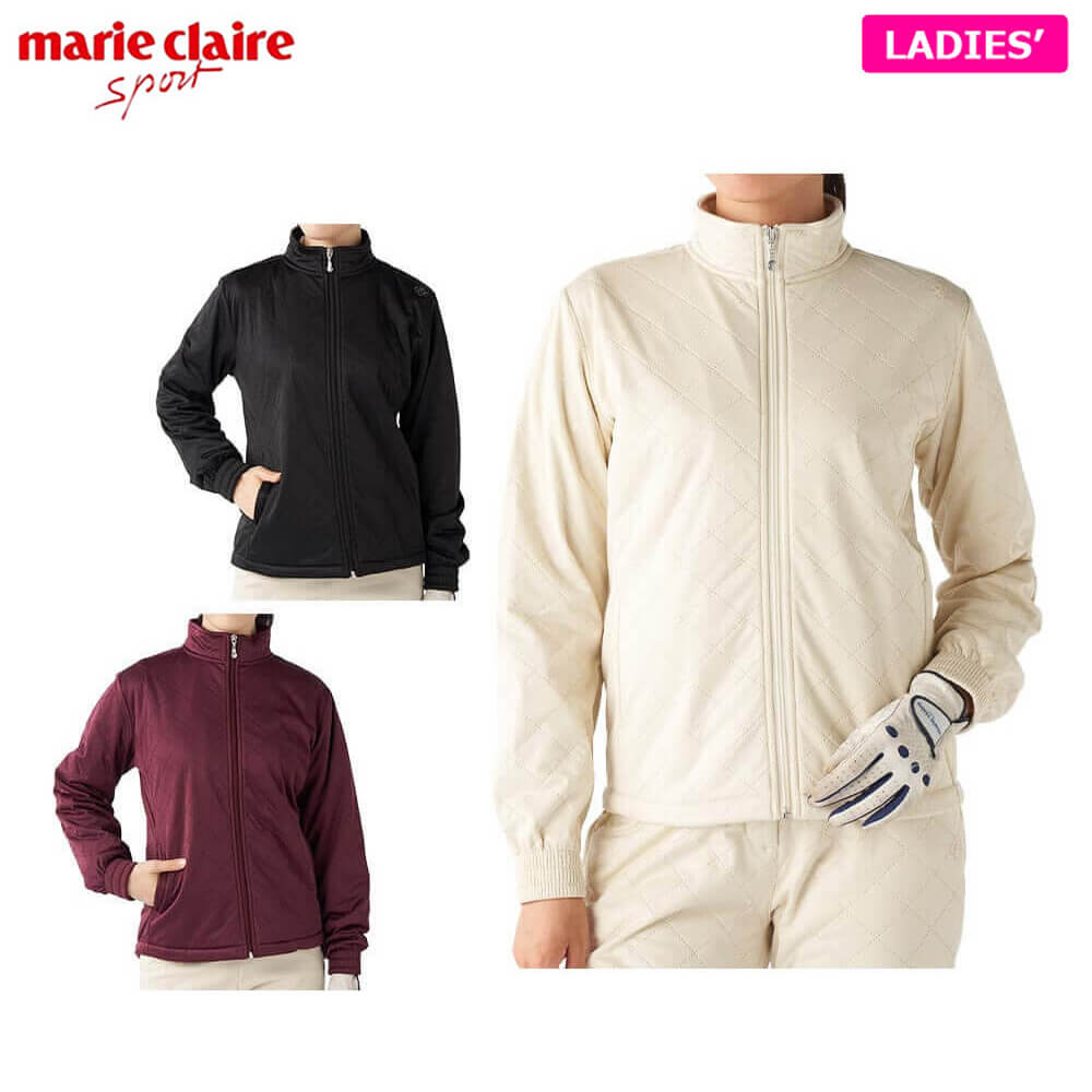 【ブラックフライデー♪クーポンで全品10％割引＋最大P10倍！】11/26まで　マリクレール レディース キルト 長袖 フルジップ ブルゾン 735-254 ゴルフウェア [2025年秋冬モデル]