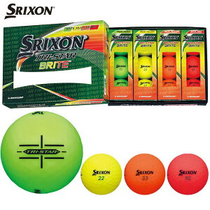 ダンロップ　SRIXON TRI STAR スリクソン トライスター　ゴルフボール　1ダース（12球入り）　ブライトマルチカラー [2020年モデル]　【あす楽対応】 [有賀園ゴルフ]