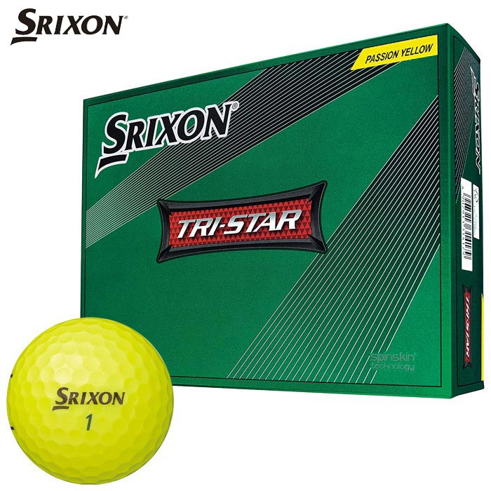 ダンロップ　SRIXON スリクソン TRI STAR トライスター ゴルフボール　1ダース（12球入り）　プレミアムパッションイエロー [2022年モデル]　【あす楽対応】 [有賀園ゴルフ] 1枚目
