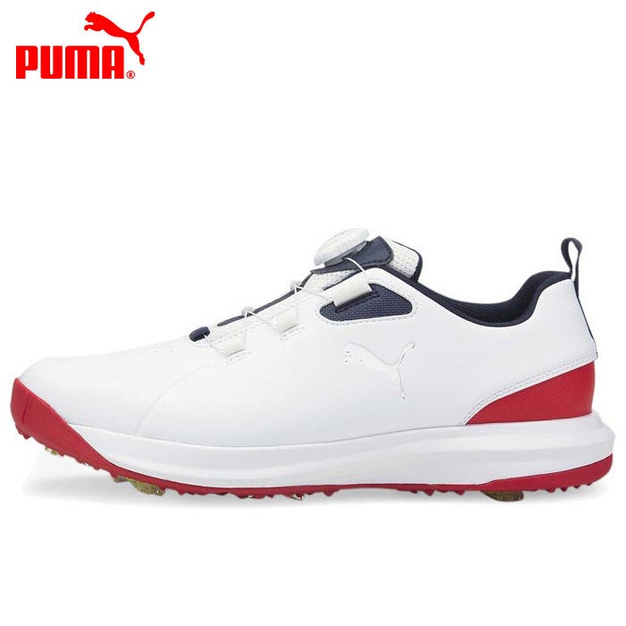 プーマ メンズ FUSION FX DISC フュージョン FX ディスク ソフトスパイク ゴルフシューズ 195029 04 Puma White-NavyBlazer-Ski Patrol 特価　【あす楽対応】 [有賀園ゴルフ]