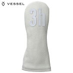 VESSEL ベゼル メンズ LEATHER HEAD COVER NUMBER レザーヘッドカバー ナンバー ユーティリティー用 HC1122 WHITE [2022年モデル]　【あす楽対応】 [有賀園ゴルフ]