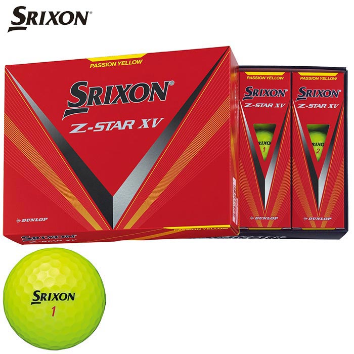 ダンロップ SRIXON スリクソン Z-STAR XV ゼットスター エックスブイ ゴルフボール 1ダース （12球入り） プレミアムパッションイエロー 2023年モデル 【あす楽対応】 有賀園ゴルフ