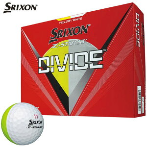 【連休中も休まず営業！】ダンロップ SRIXON スリクソン Z-STAR XV DIVIDE ゼットスター エックスブイ ディバイド ゴルフボール 1ダース （12球入り） イエロー/ホワイト [2023年モデル]　【あす楽対応】 [有賀園ゴルフ]