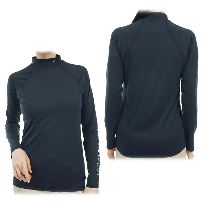 【ブラックフライデー♪全品10％割引クーポン先行配布中！】　トミー ヒルフィガー ゴルフ レディース ロゴプリント 長袖 モックネック インナーシャツ THLA317 ゴルフウェア [春夏モデル 36％OFF] 特価