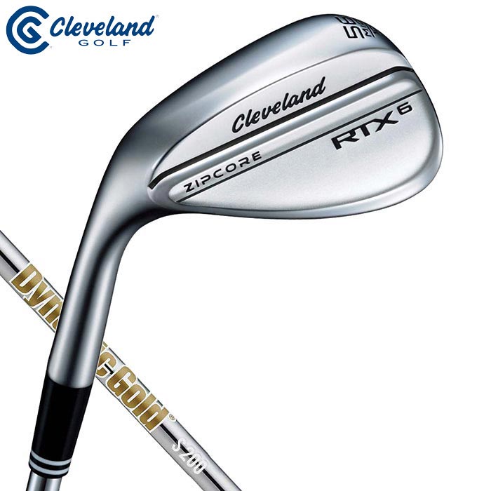 【最短当日出荷】クリーブランド RTX 6 ZIPCORE アールティーエックス6 ジップコア 左用・レフティ ウェッジ ツアーサテン仕上げ ダイナミックゴールド スチールシャフト [2023年モデル 40％OFF] 特価　[有賀園ゴルフ]