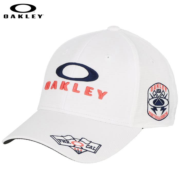 オークリー オークリー メンズ OAKLEY FIXED CAP 23.0 ロゴ刺繍 キャップ FOS901397 100 ホワイト ゴルフウェア [2023年モデル 26％OFF] 特価　【あす楽対応】 [有賀園ゴルフ]