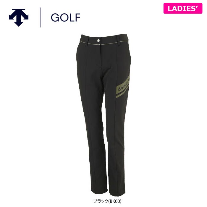 デサントゴルフ レディース 撥水 ロゴプリント ストレッチ ロングパンツ DGWWJD01 ゴルフウェア [2023年秋冬モデル] [裾上げ対応1●]　【あす楽対応】 [有賀園ゴルフ]のサムネイル
