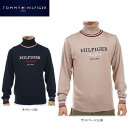 トミー ヒルフィガー ゴルフ メンズ トリコロールライン ロゴ刺繍 長袖 タートルネック セーター THMA386 ゴルフウェア  特価　 