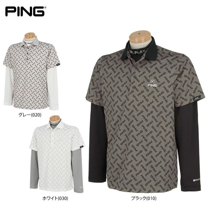【ブラックフライデー♪クーポンで全品10%割引+最大P10倍!】11/26まで ピンゴルフ メンズ ロゴプリント 総柄 半袖 リブ衿 ポロシャツ & 長袖 ハイ...