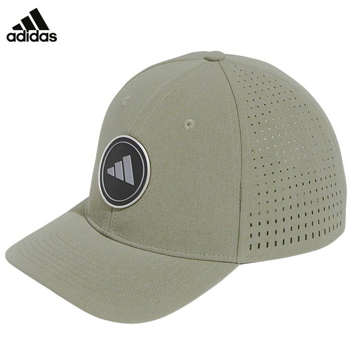 アディダス メンズ ロゴワッペン 撥水 パンチング 6パネル キャップ EEV07 IM9246 シルバーペブル ゴル..