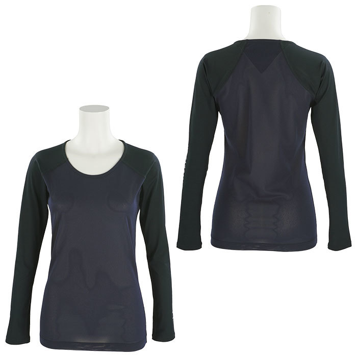 【ブラックフライデー♪全品10％割引クーポン先行配布中！】　トミー ヒルフィガー ゴルフ レディース メッシュ切替 ロゴプリント 長袖 Uネック インナーシャツ THLA438 ゴルフウェア [2024年春夏モデル] 特価