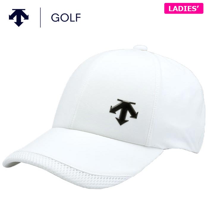 デサントゴルフ レディース ロゴプリント レインキャップ DGCXJC30 WH00 ホワイト ゴルフウェア [2024年モデル]　[有賀園ゴルフ]